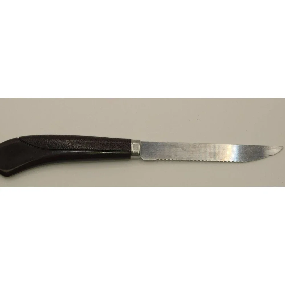 Vintage Vintage Ginsu Steak / Paring Knife Stainless Steel USA Dark Brown Compos